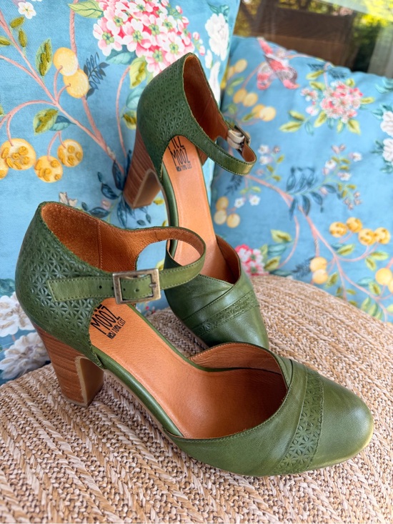 Miz Mooz Shoes - Miz Mooz Olive Green Leather Mary Jane Heels